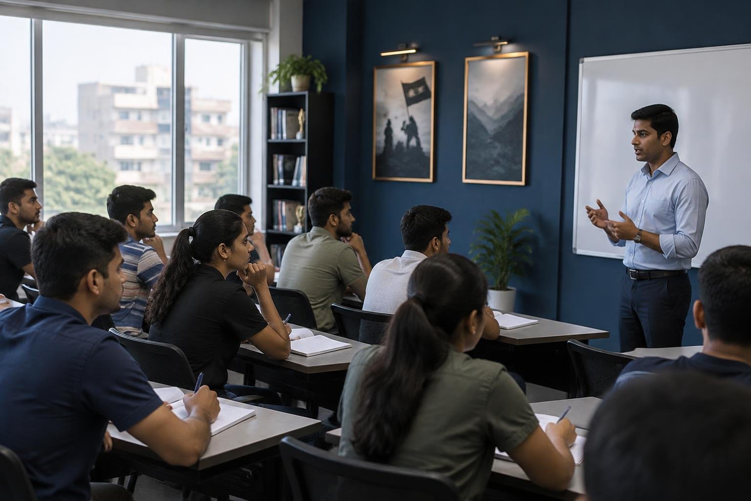 Candidates attending a structured academy classroom session